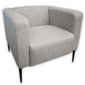 Used 31"W AIS Chic Lounge Chair - Grey  Used AIS Chic lounge chair featuring a grey upholstered finish, fully enclosed arms, and black metal legs. Designed to provide comfortable seating in reception areas, private offices, and collaborative spaces. AIS Chic collection lounge chair- high traffic environments Grey textured upholstery Fully enclosed arm design Black metal legs Dimensions: 31"W x 29"D x 28"H Ideal for offices, reception areas, and collaborative workspaces.