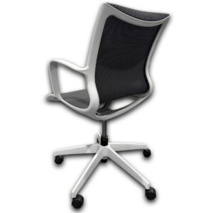 Gallery Used Global Solar Conference Chair In Grey W/ White Frame