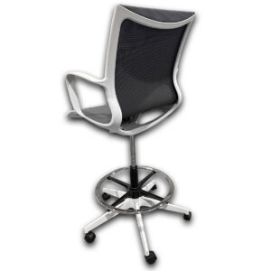Gallery Used Global Solar Drafting Stool In Grey W/ White Frame