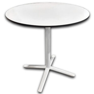 Used 20" Round White Accent Table Used round accent table with a white laminate top and a white base. Its compact footprint makes it a practical choice for lounge seating areas, waiting rooms, break areas, and collaborative spaces where a small surface is needed for drinks, notebooks, or personal items. 20" round white laminate top White four-star base Compact footprint for flexible placement Commercial-grade construction Dimensions: 20" Diameter × 16" H Ideal for reception areas, lounge spaces, collaborative environments, and casual meeting areas.