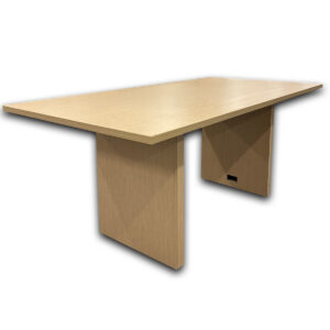 Used 72"W Maple Laminate Conference Table Used maple conference table featuring a clean rectangular top and panel base design. Provides a practical meeting surface for conference rooms, training spaces, and collaborative environments. Maple laminate work surface Panel base construction Dimensions: 72"L × 36"W × 30"H Perfect for offices, executive suites, and collaborative workspaces.