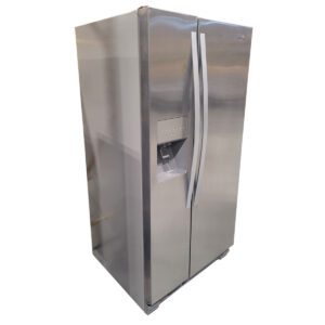 Used Whirlpool WRS322FDAM 22 cu. ft. Side by Side Refrigerator in Monochromatic Stainless Steel