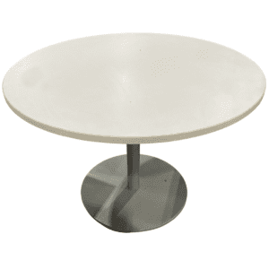42" W Round Breakroom Table In White Laminate