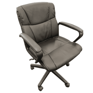 Black Vinyl Conference Chair Our reliable and budget-friendly Black Vinyl Executive Conference Chair, a staple for any office or conference room. Crafted for practicality without compromising on comfort, this chair is designed to meet your basic needs with ease. Equipped with padded arms, it offers optimal support for extended periods of sitting, promoting productivity during long meetings or conferences.