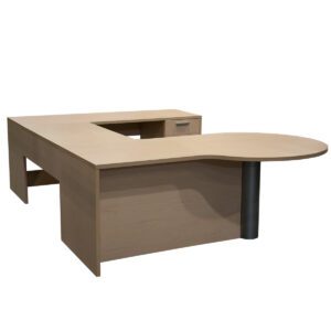 Turnstone 72' White Maple Laminated P-Top Desk W/ Box, Box, File Pedestal RH