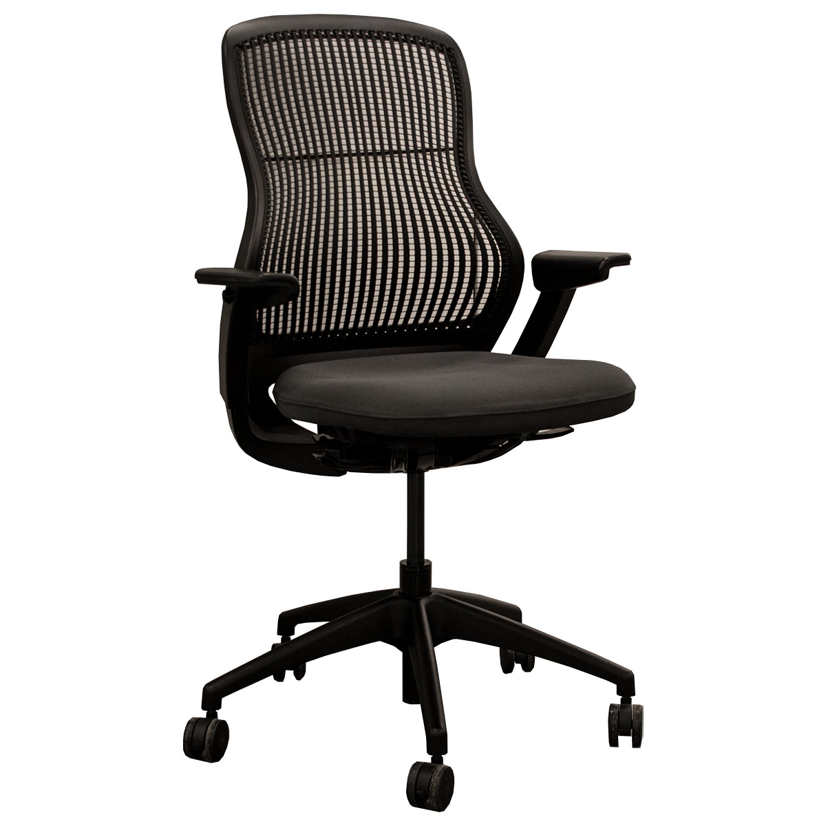 Knoll Regeneration Series Task Chair In Black W/ Dark Grey Seat