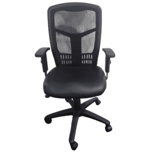 Black Mesh-Back Task Chair W/ Black Vinyl Seat