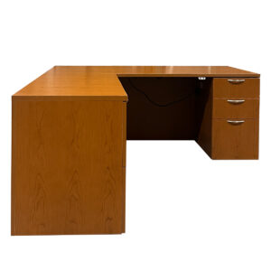 Gallery Used 72" W JSI Cherry Height Adjustable L-Shape Desk
