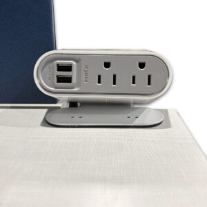 Gallery Used 69.5" W Haworth Sit-Stand Desk - White / Blue