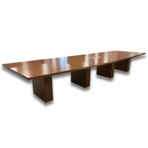 Kimball 16′ Traditional Boat‑Shaped Cherry Conference Table - Center Power