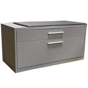 Clear Design Cabinet With Gray Cushion Top