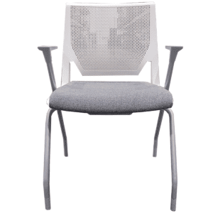 Haworth Very Series White Plastic W/ Dark Grey Padded Seat