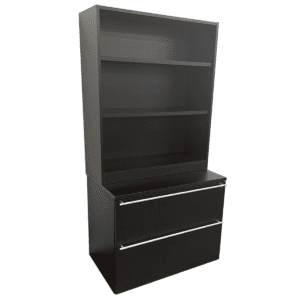 Espresso Laminated Two Door Lateral File W/ Bookcase Combo