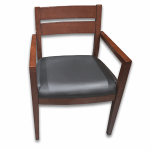 Used Dark Cherry Guest Chair with Black Vinyl Seat