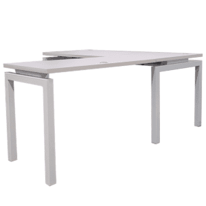 Clear Design 72"W L-shape Desk White Worksurface W/ White Frame RH