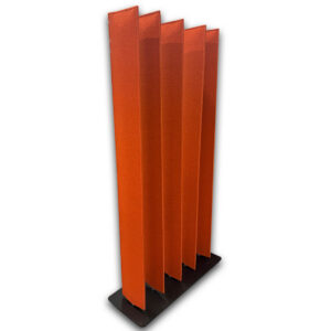 Used BuzziBlinds Acoustic Room Divider- Burnt Orange The Used Buzziblind Acoustic Room Divider helps define spaces while reducing noise in open offices, collaborative work areas, and reception spaces. Its freestanding design allows for flexible placement, making it easy to create privacy without permanent walls. The rotating blinds covered in sound-absorbing felt ensure full acoustic performance from all sides, making this the perfect room divider. Upholstered acoustic panels in a burnt orange fabric Freestanding design for flexible space division Multiple vertical panels help reduce sound and provide visual privacy Dimensions: 39.3" W × 14.5" D × 73.5" H Mainly for commercial use, this used acoustic room divider is ideal for open offices, coworking spaces, reception areas, training rooms, and collaborative environments where privacy and sound control are beneficial.