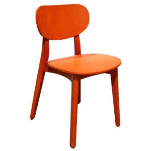 Orange Painted Wooden Guest Chair