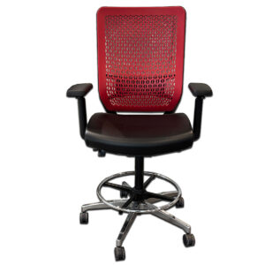 Gallery Used Genus Elastomer Drafting Chair – Red Back with Upholstered Seat