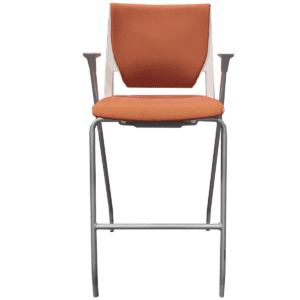 Haworth Very Series Bristo Stool W/ Orange Upholstered Seat & Back