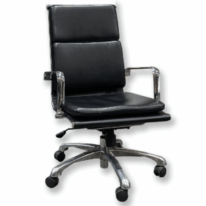 Used Black Executive Conference Chair with Chrome Frame