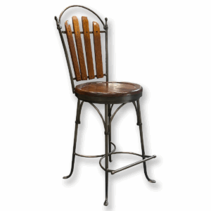Used Traditional Wooden Swivel Stool with Metal Frame This traditional-style stool features a wooden seat and back paired with a sturdy metal frame, offering a blend of classic design and reliable support. Wooden seat and backrest Durable metal frame Swivel function for easy movement Dimensions: 15.3/4"W x 15.3/4"D x 42.5/8"H Ideal for breakrooms, bar areas, and collaborative spaces.