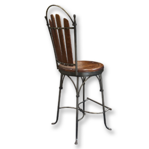 Gallery Used Traditional Wooden Swivel Stool W/ Metal Frame - 42" H