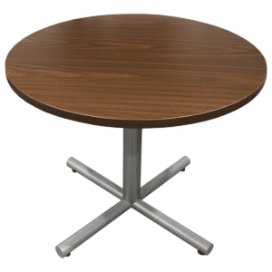 Used 36' R Corporate Walnut Break-Room Table is a great table for your office breakroom. 