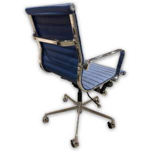 Gallery Used Blue Conference Chair W/ Polished Metal Base