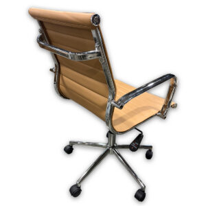 Gallery Used Brown Conference Chair W/ Polished Metal