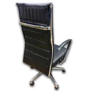Gallery Used Black High Back Conference Chair W/ Fixed Loop Arms 