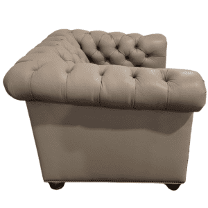 Gallery Cream Leather Tufted Club Chair By Cabot Wren