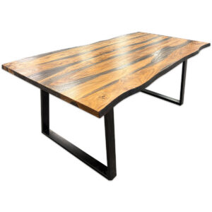 Used 80" Live Edge Conference Table The Used 80" Live Edge Conference Table features a natural wood top with live-edge detailing and a black metal base. Its 80" length provides a spacious surface for meetings, team discussions, and collaborative work. Live-edge wood tabletop Black metal rectangular-leg base 80" surface provides seating for multiple users Dimensions: 80" W × 38.7" D × 30" H This used conference table could be commercial or residential. It works well in conference rooms, meeting spaces, collaborative areas, executive offices, or as a large dining table.