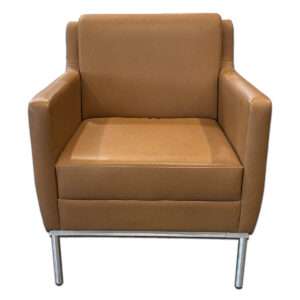 Gallery Used Dess Lounge Chair – Whisky Upholstery & Metal Frame 
