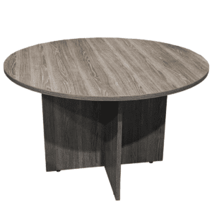 47" Grey Woodgrain Laminated Round Table