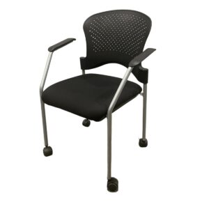Herman Miller Caper Series Guest Chair W/ Arms & Black Upholstered Seat