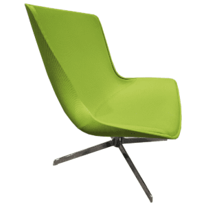 Bernhardt Green Fabric Lounge Chairs W/ Chrome Base