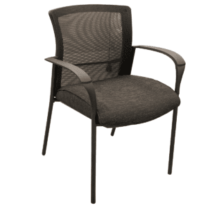 Global Vion Black Mesh-Back Guest Chairs