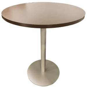 5" W Mahogany Round Bar Height Table W/ Chrome Base