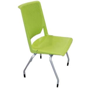 Haworth Very Series Stacking Break Room chairs Chair In Lime Green with Silver Legs