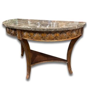 Gallery Used 48" W Traditional Marble-Top Sofa Table with Ornate Wood Frame