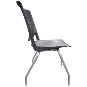 Gallery Haworth Very Series Dark Grey Plastic Break Room Chair W/ Grey Frame