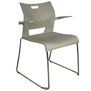 Used Global Duet Series Stacking Chair in Tan with Polished Metal Frame This stacking chair offers a practical seating solution with a sturdy metal frame and a comfortable molded seat, making it easy to set up, move, and store. Stackable design for efficient storage Durable polished metal frame Comfortable molded seat in tan Dimensions: 24.1/2"W x 20"D x 32.1/8"H Ideal for training rooms, break areas, and guest seating.
