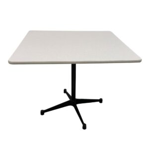 36"W Herman Miller Square Breakroom Table In White W/ Black Base