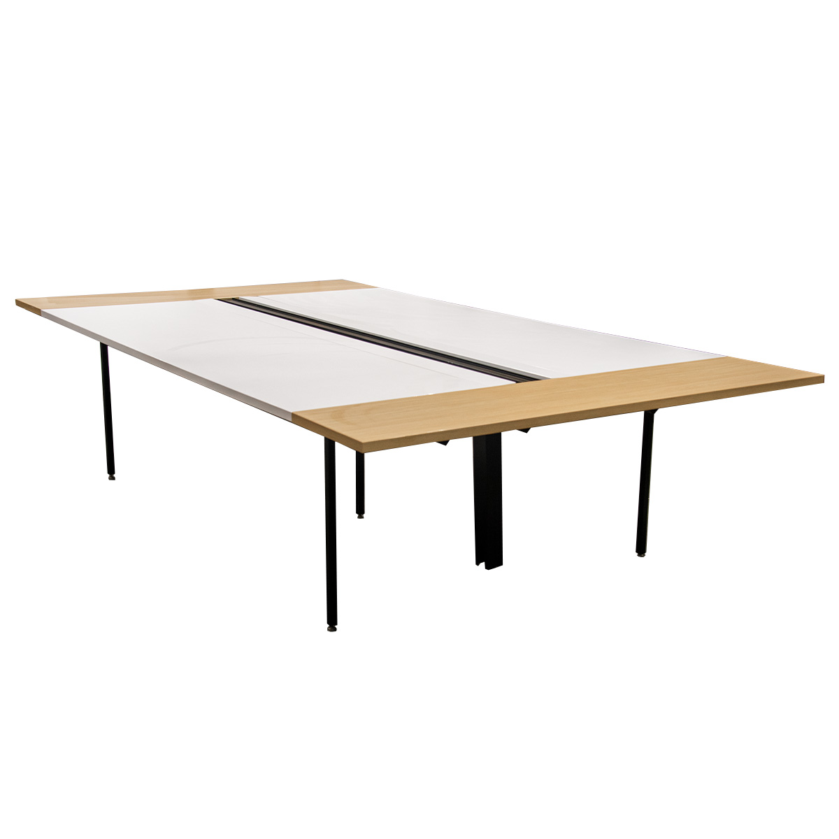 Used Knoll Conference table 65' x 10ft In White & Maple