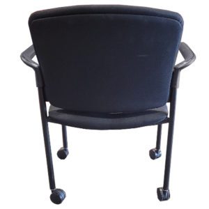 Gallery Hon Guest Chair Black Upholstered W/ Casters