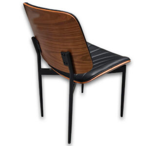 Gallery Used Black Vinyl Guest Chair - Walnut Shell