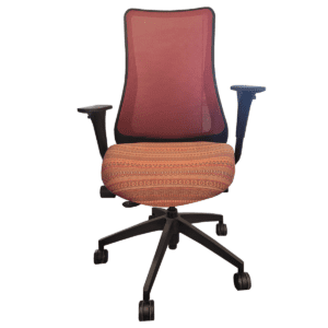 Via Crimson Mesh-Back Task Chair W/ Multi-Color Seat