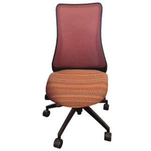 Via Crimson Mesh-Back Task Chair W/ Multi-Color Seat Without Arms