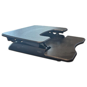 Used 30"W VARI DESK Sit-Stand Desk Topper In Black  Practical sit-stand desk solution that sits directly on top of an existing worksurface. Provides adjustable height functionality without the need for a full sit-stand desk. Converts any standard desk into a sit-stand workstation Smooth lift mechanism for easy height adjustment Sturdy surface with ample space for monitors, keyboard, and accessories Dimensions: 30"W x 30"D x 7"H Ideal for offices, home offices, and shared workstations.