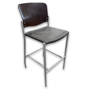 Black Bar Stool W/ Espresso Back